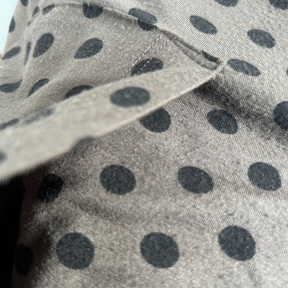 Comfy USA Womens Polka Dot Open Front Cardigan Coatigan Large Brown Black Swing - Picture 5 of 9